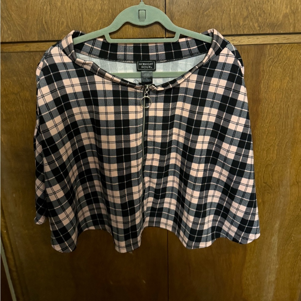 Checkered Zip Up Skirt